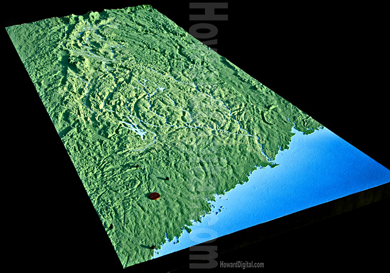 Relief Map - Housatonic Watershed Model - Housatonic Watershed Model-01