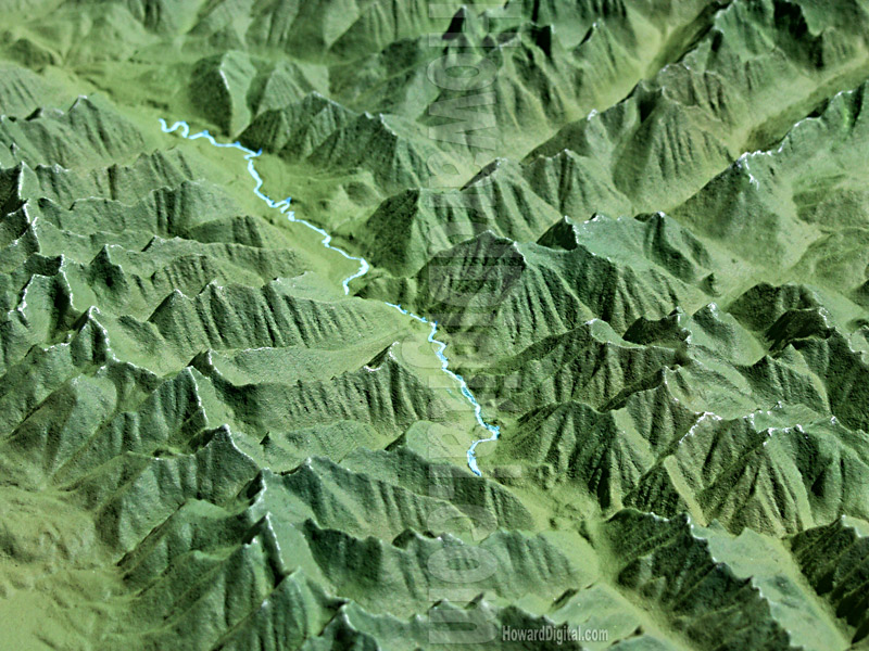 Raised Relief Maps - Montana Crash Site Model - Montana