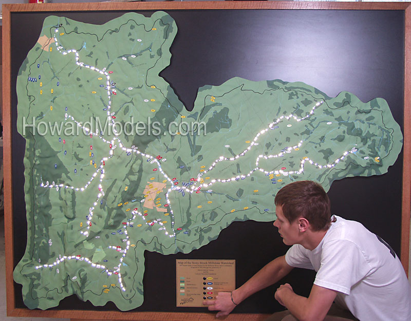 Relief Maps -  Stony Brook Millstone Watershed Relief Map - Location Model-02