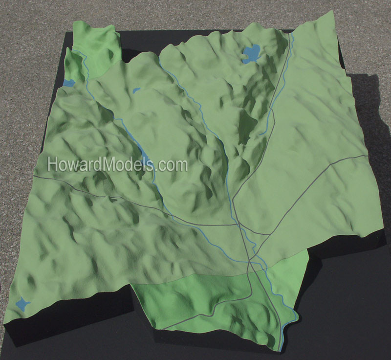 Relief Maps -  Torrington Relief Map - Torrington, Connecticut, CT Model-01