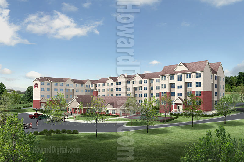 Digital Rendering - Residence Inns Hotel - Worchester, Branchburg, Holtsville