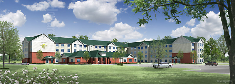 Digital Rendering - PCI - Hampton Homewood Hotel - By HowardDigital